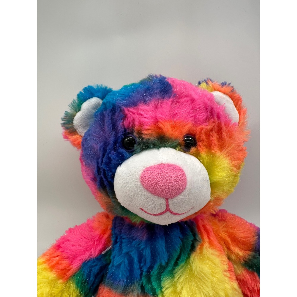Build a Bear Workshop Rainbow Tie Dye Teddy Bear Plush Stuffed Animal Toy - Picture 2 of 6
